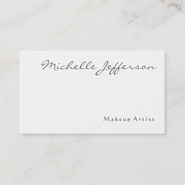 Tarjeta De Visita Script de maquillaje Black White Business Card (Anverso)