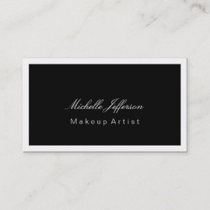 Tarjeta De Visita Script de maquillaje Black White Business Card