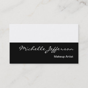 Tarjeta De Visita Script de maquillaje Black White Business Card