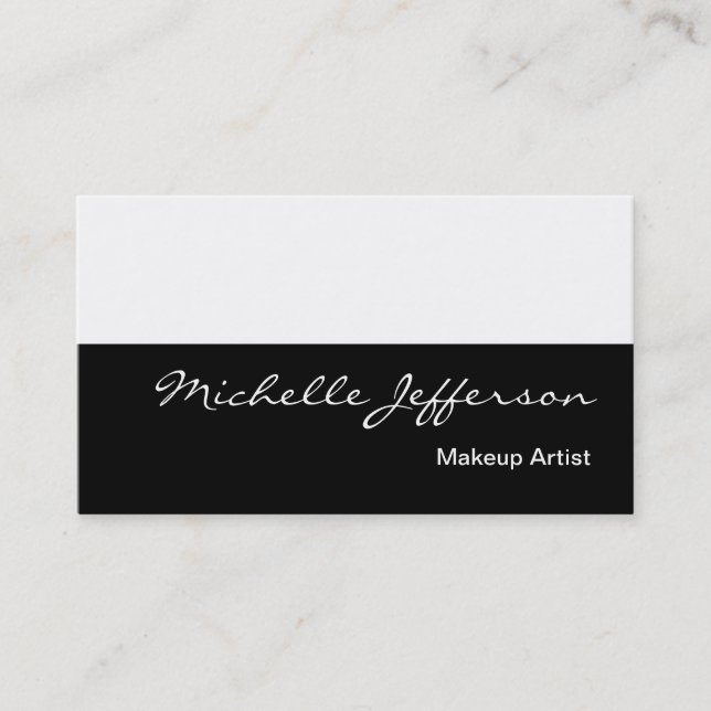 Tarjeta De Visita Script de maquillaje Black White Business Card (Anverso)