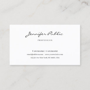 Tarjeta De Visita Script de Tipografía Elegante Moderno Minimalista