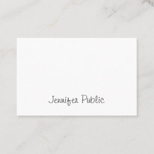 Tarjeta De Visita Script Manuscrito Moderno Elegante Fresco Liso