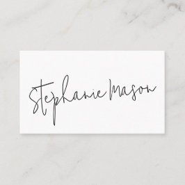 Tarjeta De Visita Script Minimalista de plantilla blanco simple