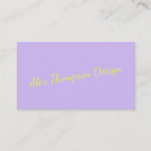 Tarjeta De Visita Script Moderno Brillante Lavanda Chartreuse