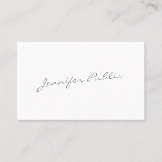 Tarjeta De Visita Script moderno elegante calligrafiado moda simple (Anverso)