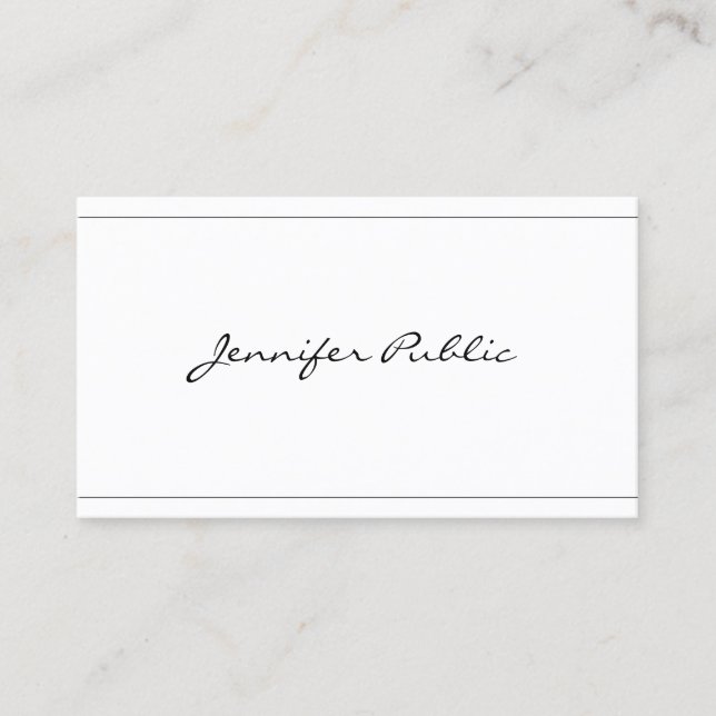 Tarjeta De Visita Script Moderno Elegante Diseño Elegante Hermoso Ll (Anverso)