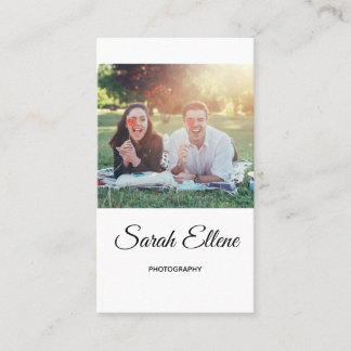 Tarjeta De Visita Script Moderno Typography Photographer Business Ca