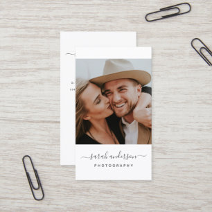 Tarjeta De Visita Script Moderno Typography Photographer QR CODE
