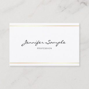 Tarjeta De Visita Script Plain Elegant Profesional Handwriter Luxe