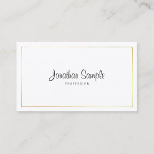 Tarjeta De Visita Script Profesional Elegant Calligraphy Plain Luxe