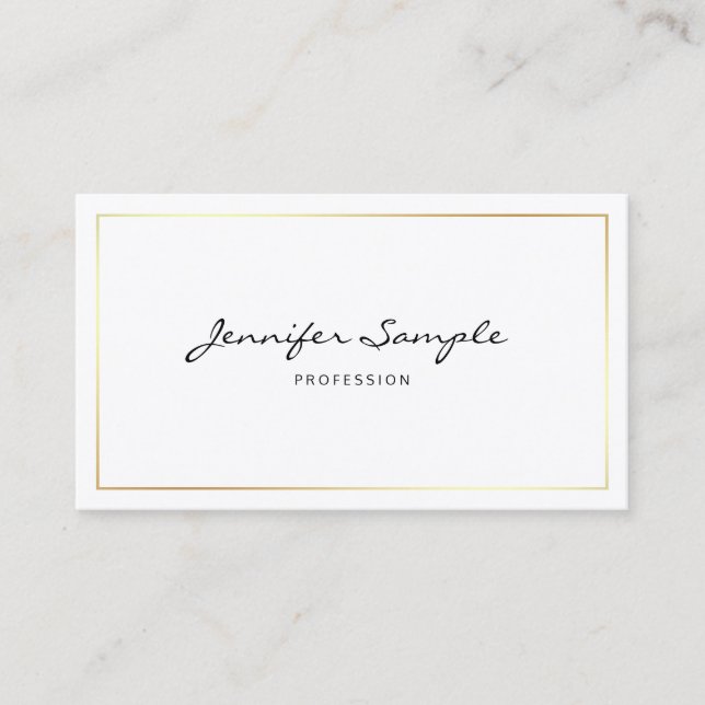 Tarjeta De Visita Script Profesional Elegante llanura calligrafiada (Anverso)