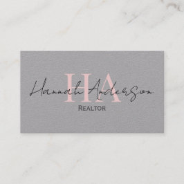 Tarjeta De Visita Script simple de agente inmobiliario profesional