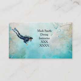 Tarjeta De Visita Scuba Diver Diving underwater 