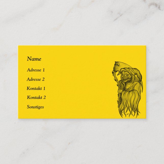 Tarjeta De Visita Scythe man - The Death, Grim Reaper (Anverso)