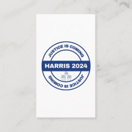Tarjeta De Visita Se acerca la justicia | Elección de Kamala harris 