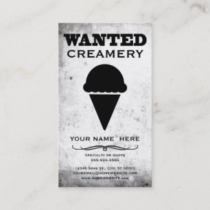 Tarjeta De Visita Se busca : creamery
