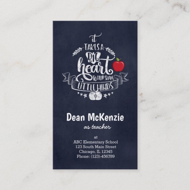 Tarjeta De Visita Se necesita un gran corazón (Anverso)