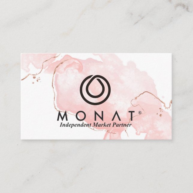 Tarjeta De Visita Sé tu propio jefe con MONAT- Rosa (Anverso)