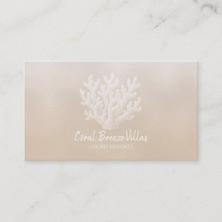 Tarjeta De Visita Sea Coral Silhouette | Lt Sand Pearl Business Card