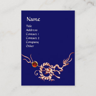 Tarjeta De Visita SEA DRAGON 2 RUBY MONOGRAM azul rojo blanco