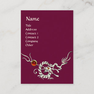 Tarjeta De Visita SEA DRAGON 2 RUBY MONOGRAM púrpura rojo blanco