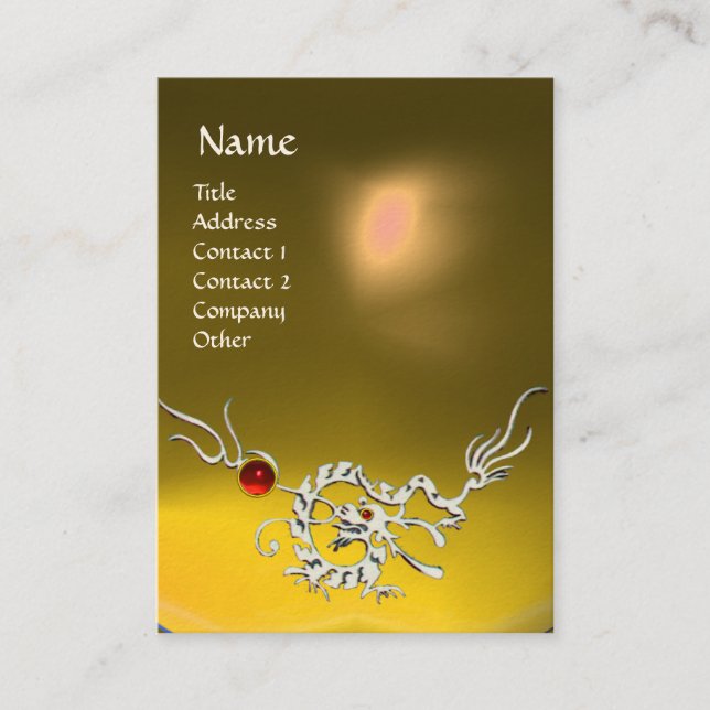 Tarjeta De Visita SEA DRAGON 2 TOPAZ MONOGRAM amarillo rojo (Anverso)