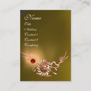 Tarjeta De Visita SEA DRAGON 2 TOPAZ MONOGRAM amarillo rojo