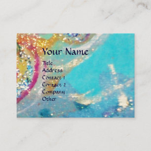 Tarjeta De Visita SEA DRAGON , azul amarillo rosado púrpura