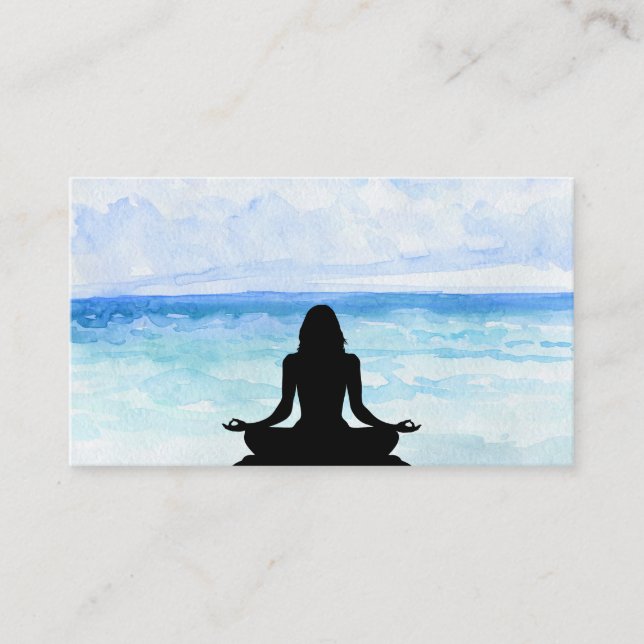 Tarjeta De Visita *~* Sea Ocean Beach Mindness Meditación Yoga (Anverso)
