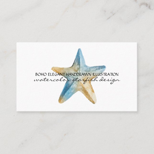 Tarjeta De Visita Sea Ocean Boho Starfish (Anverso)