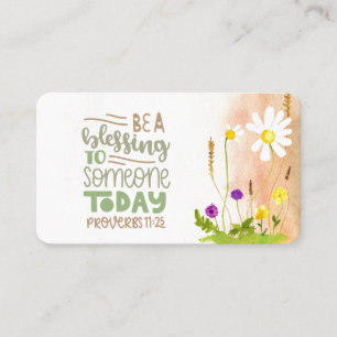 Tarjeta De Visita Sea una bendición para alguien hoy los proverbios