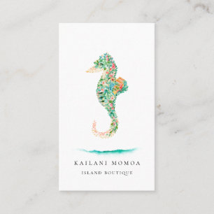 Tarjeta De Visita Seahorse botánico de la isla
