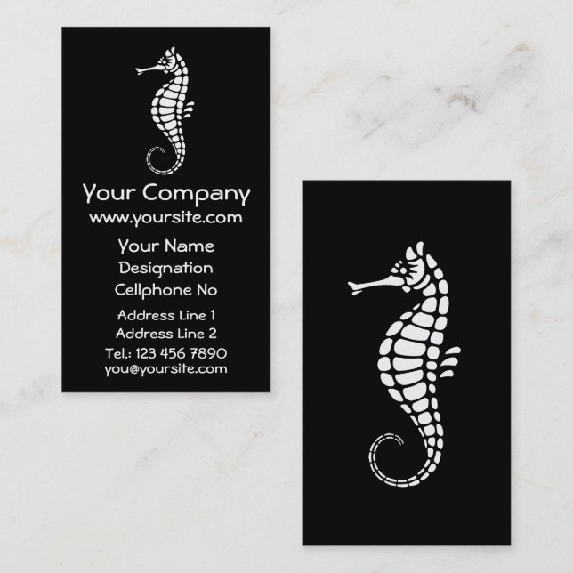 Tarjeta De Visita Seahorse White (Anverso / Reverso)