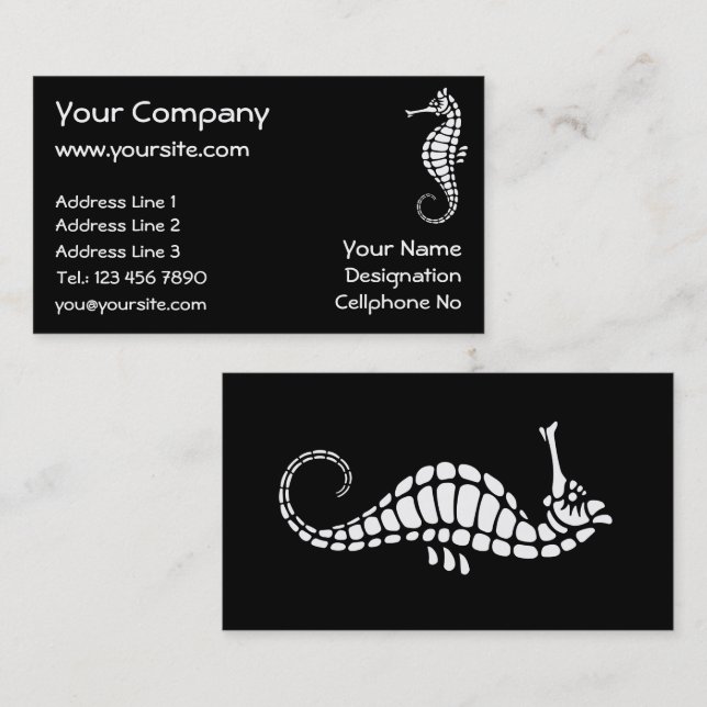 Tarjeta De Visita Seahorse White (Anverso / Reverso)