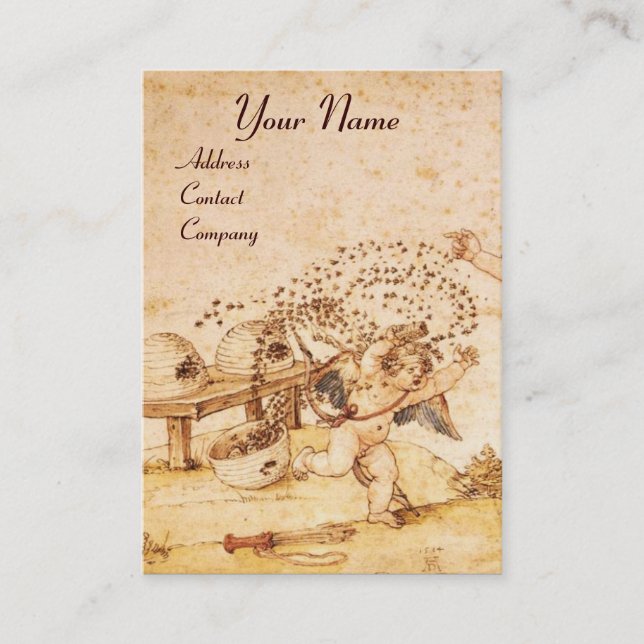 Tarjeta De Visita SEAL DE CERVEZA MARRÓN DE BENEFICIO / Cupido ladró (Anverso)