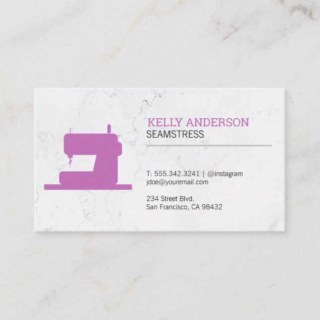 Tarjeta De Visita Seamstress | Diseñador de vestuarios (Anverso)