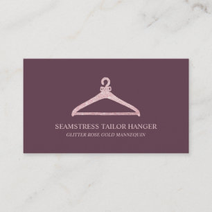 Tarjeta De Visita Seamstress Tailor Hanger Burgundy