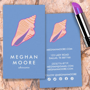 Tarjeta De Visita Seashell Moda Beach Salón De Belleza Simple Modern