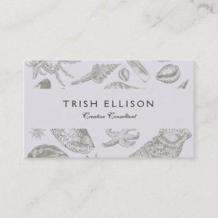 Tarjeta De Visita Seashell Soft Antique Art Beach Shells