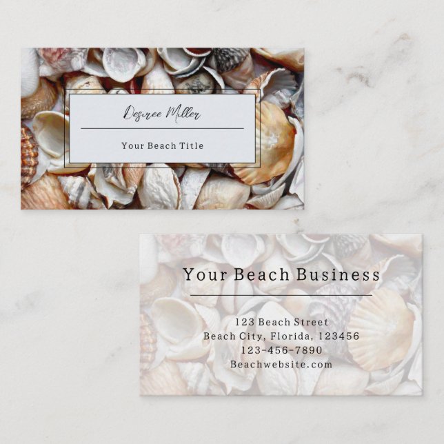 Tarjeta De Visita Seashells Ocean Beach Hermosa (Anverso / Reverso)