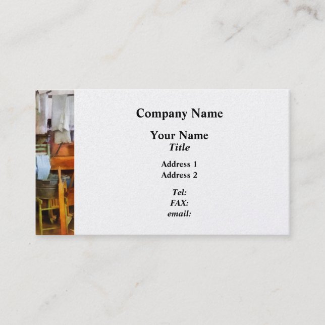 Tarjeta De Visita Secado de ropa en la cocina (Anverso)