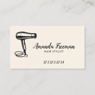 Tarjeta De Visita Secador de baja calidad elegante de pelo