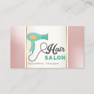 Tarjeta De Visita Secador de pelo moderno y femenino de moda, Salón