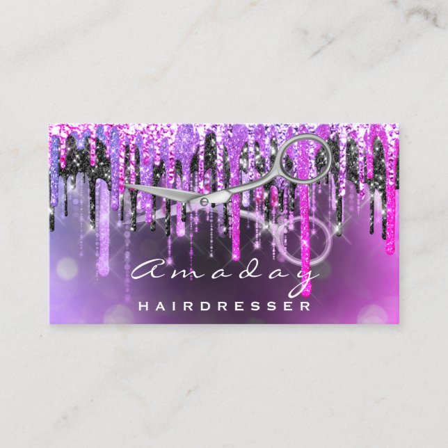 Tarjeta De Visita Secador de pelo profesional tijeras de goteo plate (Anverso)