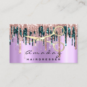 Tarjeta De Visita Secador de pelo profesional tijeras Rosa Violet Go