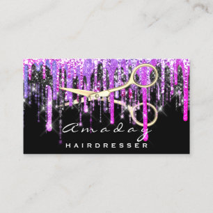 Tarjeta De Visita Secador de pelo profesional tira de oro rosa calie