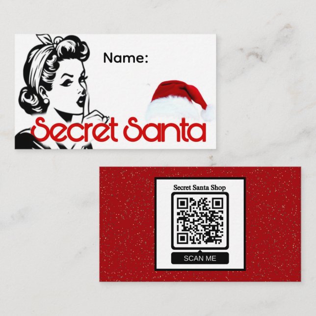 Tarjeta De Visita Secret Santa Name Card (Anverso / Reverso)