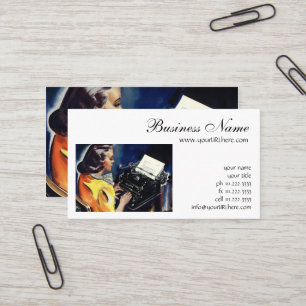 Tarjeta De Visita Secretaria Ejecutiva de Negocios Vintage Escribien