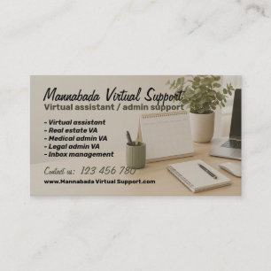Tarjeta De Visita Secretario asistente remoto virtual