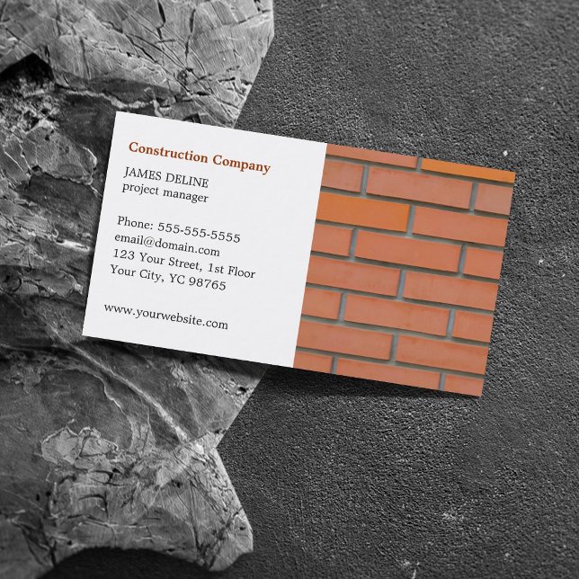 Tarjeta De Visita Sector de construcción simple clásico (Subido por el creador)